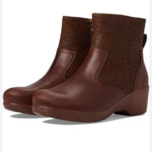 Alegria Scarlett Tawny Womens Leather Wedge Ankle Boots Women’s Size 7